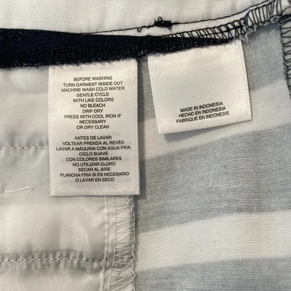 Anne Klein Navy and White Striped Women Shorts - Picture 3 of 9